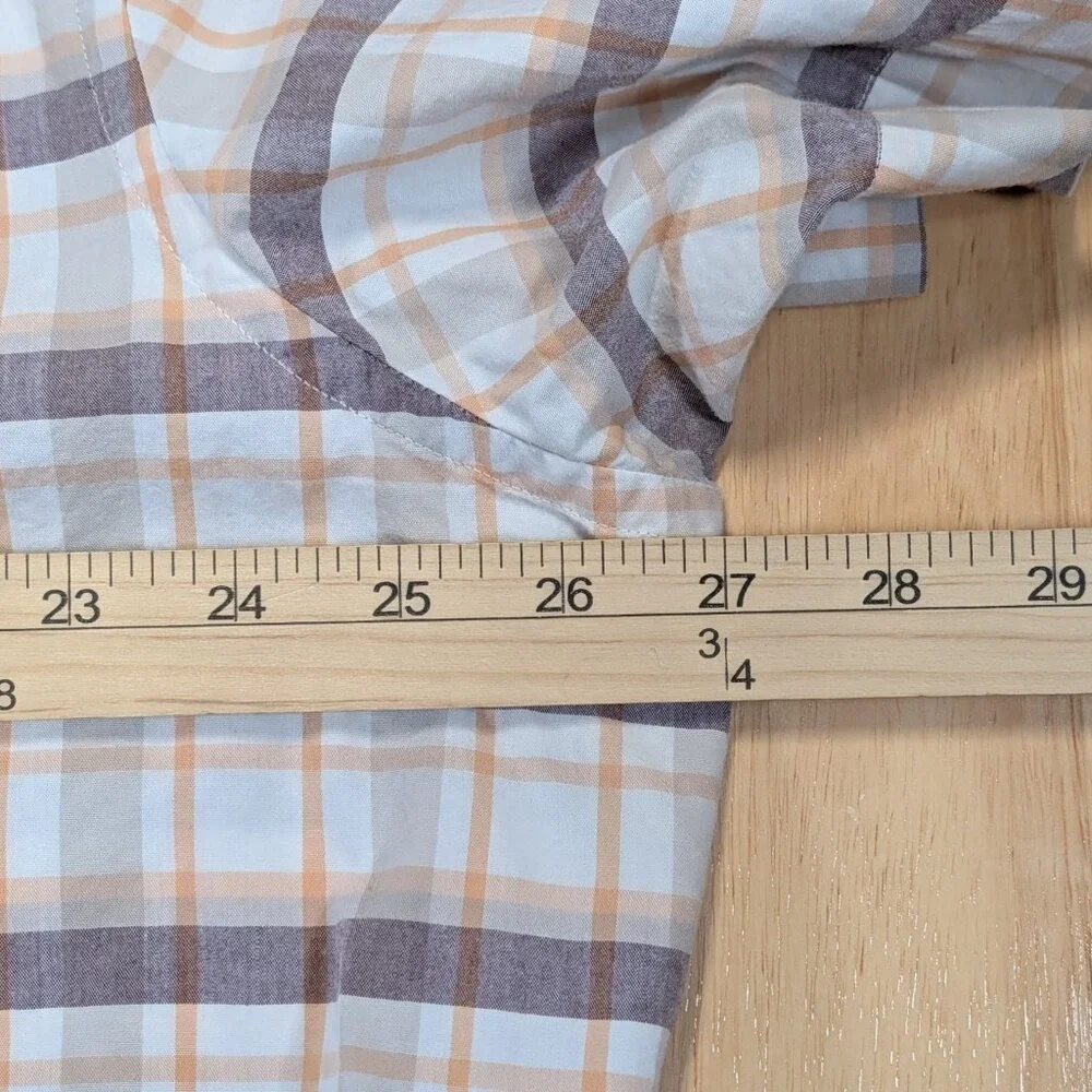 Banana‎ Republic Men XXL Plaid Short Sleeve Button Up Shirt 100% Cotton